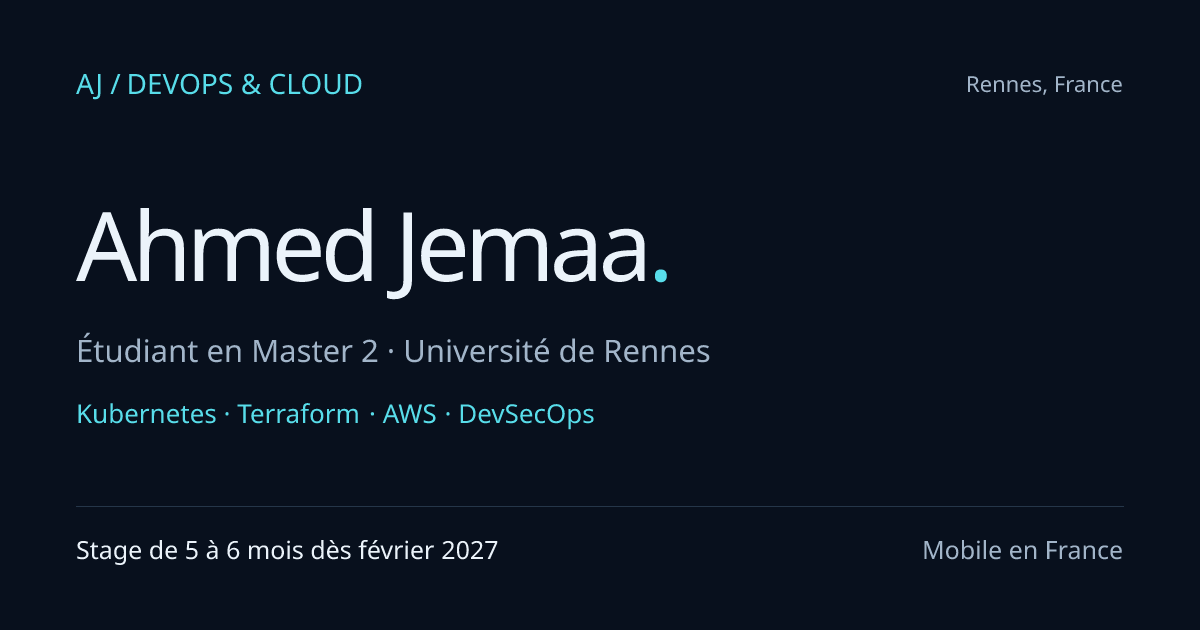 Ahmed Jemaa | Cloud & DevOps Engineer